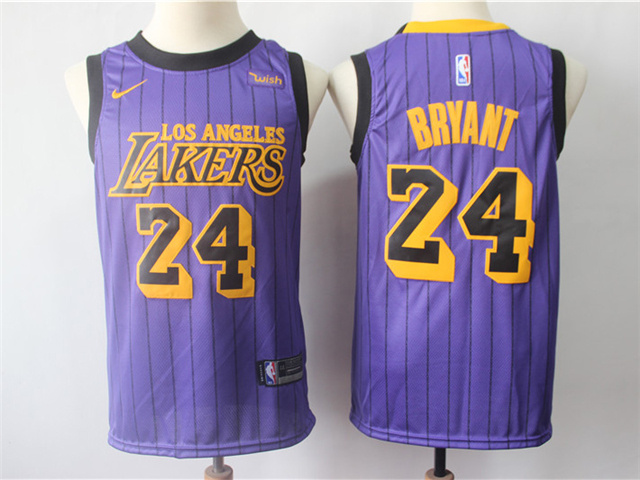 Los Angeles Lakers #24 Kobe Bryant 2018/19 Purple City Edition Swingman Jersey - Click Image to Close