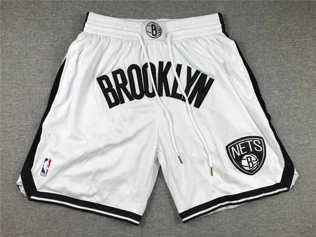 Brooklyn Nets Brooklyn White Basketball Shorts - Click Image to Close