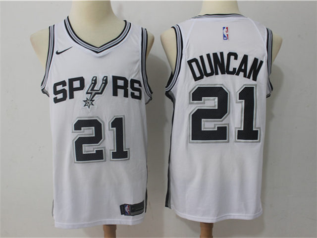 San Antonio Spurs #21 Tim Duncan White Swingman Jersey - Click Image to Close