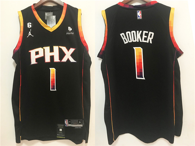 Phoenix Suns #1 Devin Booker 2022-23 Black Statement Edition Swingman Jersey - Click Image to Close