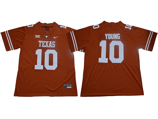NCAA Texas Longhorns #10 Vince Young Orange College Football Jersey - Click Image to Close