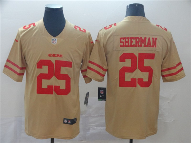 San Francisco 49ers #25 Richard Sherman Gold Inverted Limited Jersey - Click Image to Close