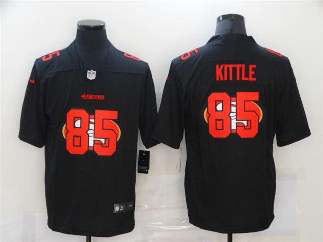 San Francisco 49ers #85 George Kittle Black Shadow Logo Limited Jersey - Click Image to Close