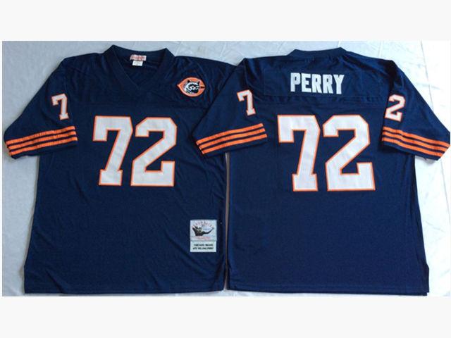Chicago Bears #72 William Perry Throwback Blue Jersey - Click Image to Close