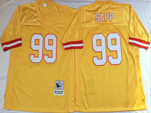 Tampa Bay Buccaneers #99 Warren Sapp Throwback Gold Jersey - Click Image to Close