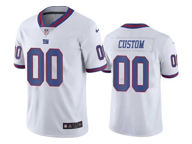 New York Giants Custom #00 White Color Rush Limited Jersey - Click Image to Close