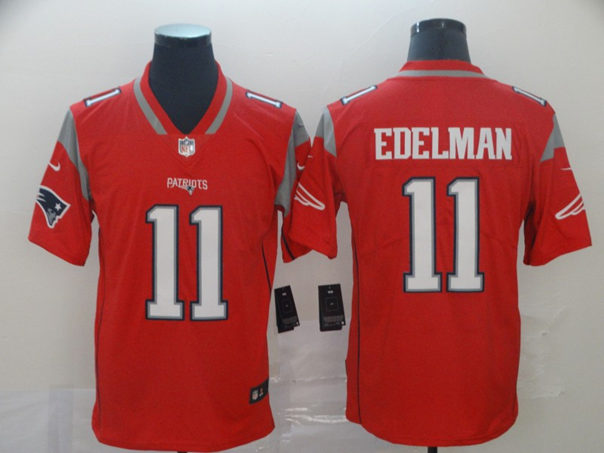 New England Patriots #11 Julian Edelman Red Inverted Legend Vapor Limited Jersey - Click Image to Close