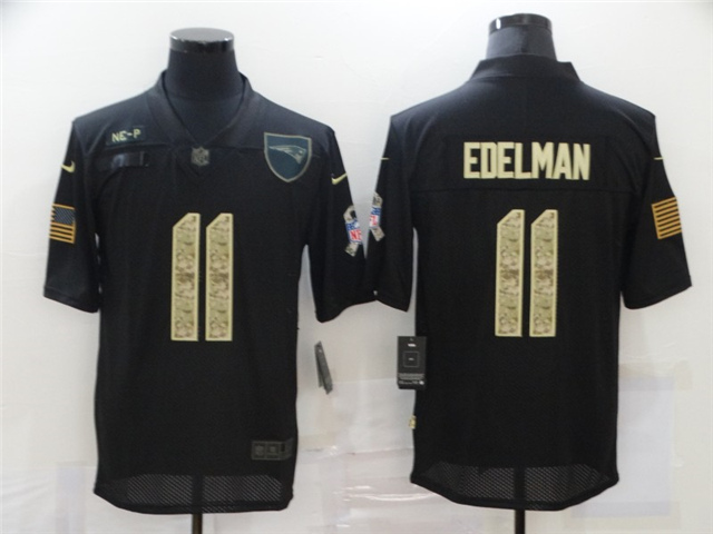 New England Patriots #11 Julian Edelman 2020 Black Camo Salute To Service Limited Jersey - Click Image to Close