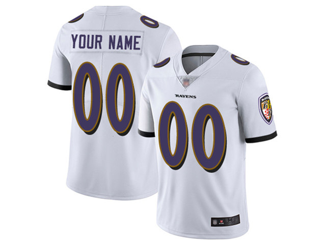 Baltimore Ravens Custom #00 White Vapor Limited Jersey - Click Image to Close