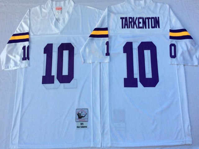 Minnesota Vikings #10 Fran Tarkenton 1975 Throwback White Jersey - Click Image to Close