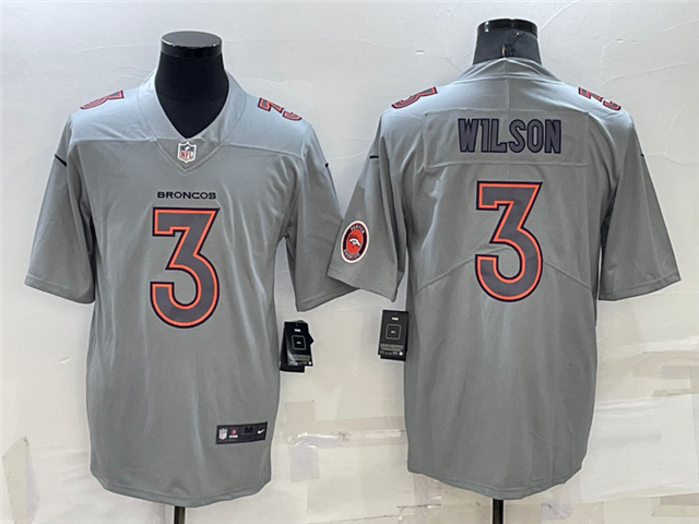 Denver Broncos #3 Russell Wilson Gray Atmosphere Fashion Limited Jersey - Click Image to Close