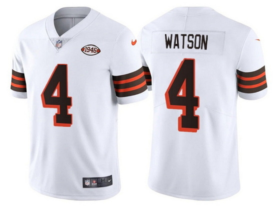Cleveland Browns #4 Deshaun Watson White 1946 Collection Vapor Limited Jersey - Click Image to Close