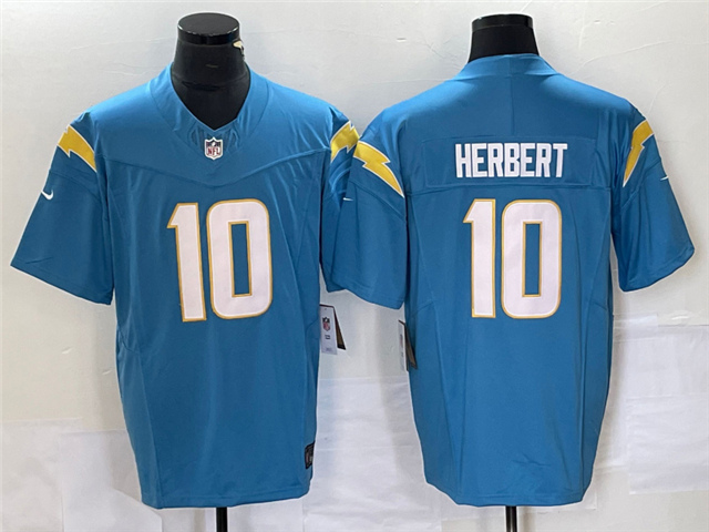 Los Angeles Chargers #10 Justin Herbert Powder Blue Vapor F.U.S.E. Limited Jersey - Click Image to Close