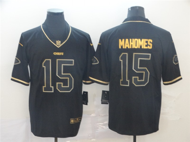 Kansas City Chiefs #15 Patrick Mahomes 2020 Black Gold Vapor Limited Jersey - Click Image to Close