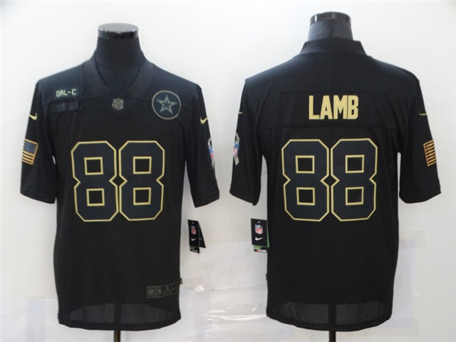 Dallas Cowboys #88 CeeDee Lamb 2020 Black Salute To Service Limited Jersey - Click Image to Close