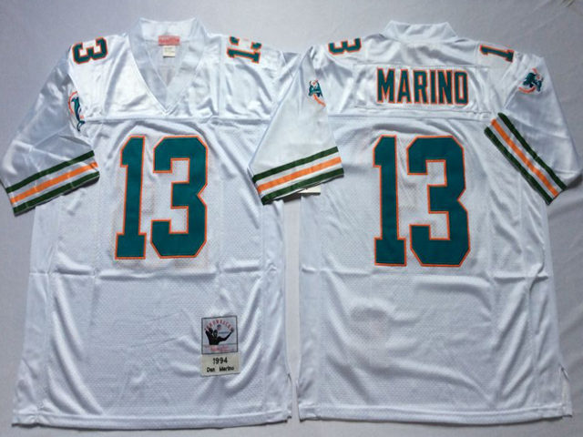 Miami Dolphins #13 Dan Marino 1994 Throwback White Jersey - Click Image to Close