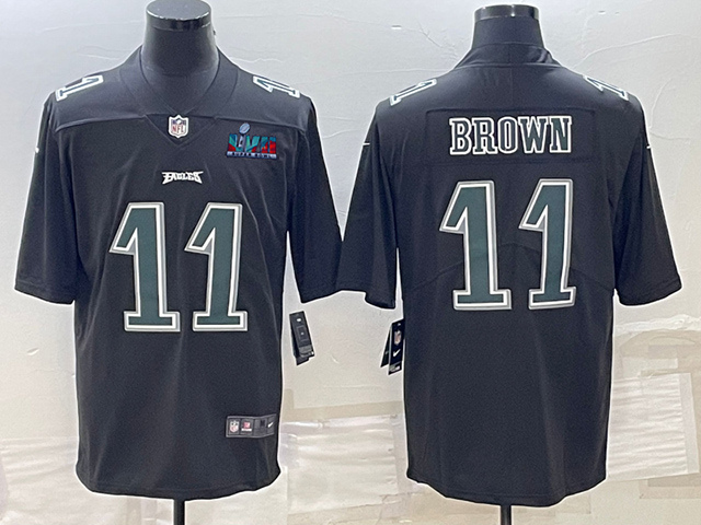 Philadelphia Eagles #11 A.J. Brown Black Fashion Super Bowl LVII Limited Jersey - Click Image to Close