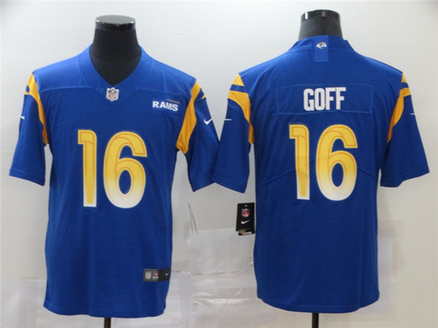 Los Angeles Rams #16 Jared Goff 2020 Royal Vapor Limited Jersey - Click Image to Close