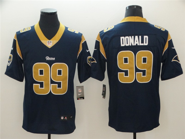 Los Angeles Rams #99 Aaron Donald Navy Blue Vapor Limited Jersey - Click Image to Close