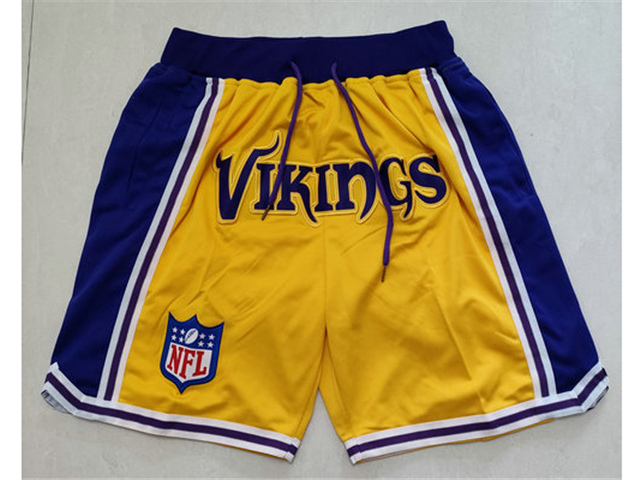 Minnesota Vikings Just Don Vikings Gold Football Shorts - Click Image to Close