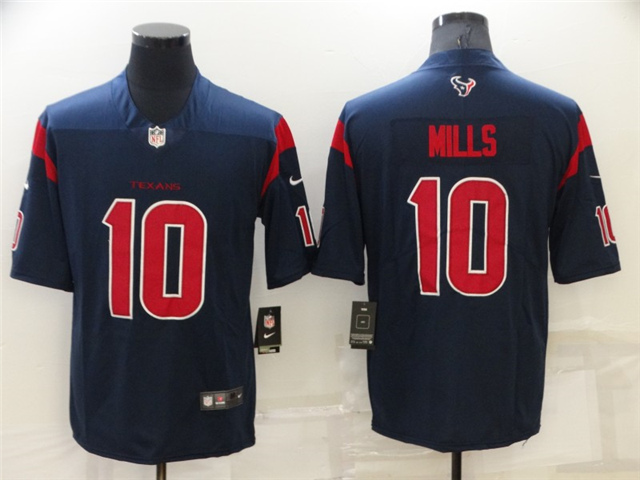 Houston Texans #10 Davis Mills Color Rush Navy Limited Jersey - Click Image to Close