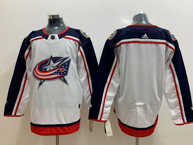 Columbus Blue Jackets Blank White Team Jersey - Click Image to Close