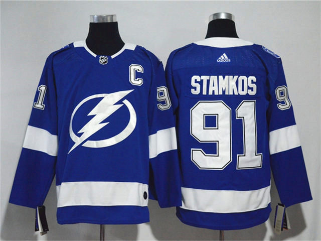 Tampa Bay Lightning #91 Steven Stamkos Blue Jersey - Click Image to Close