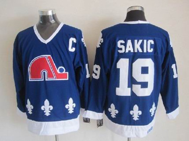 Quebec Nordiques #19 Joe Sakic CCM Vintage Blue Jersey - Click Image to Close