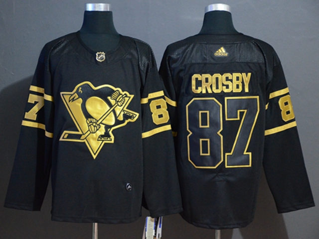 Pittsburgh Penguins #87 Sidney Crosby Black Golden Jersey - Click Image to Close