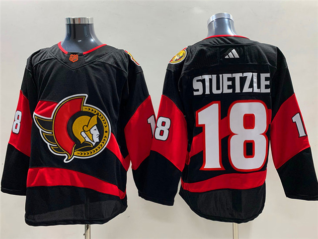 Ottawa Senators #18 Tim Stützle Black 2022/23 Reverse Retro Jersey - Click Image to Close