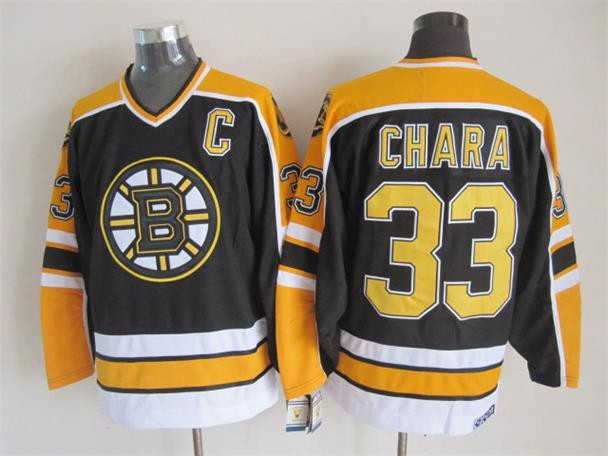 Boston Bruins #33 Zdeno Chara 2000's Vintage CCM Black Jersey - Click Image to Close