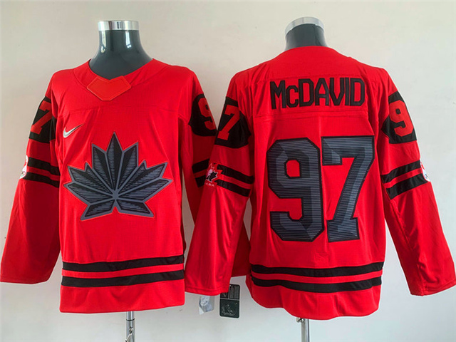 2022 Winter Olympics Team Canada #97 Connor McDavid Red Hockey Jersey - Click Image to Close