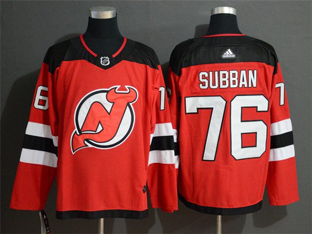 New Jersey Devils #76 P.K. Subban Red Jersey - Click Image to Close