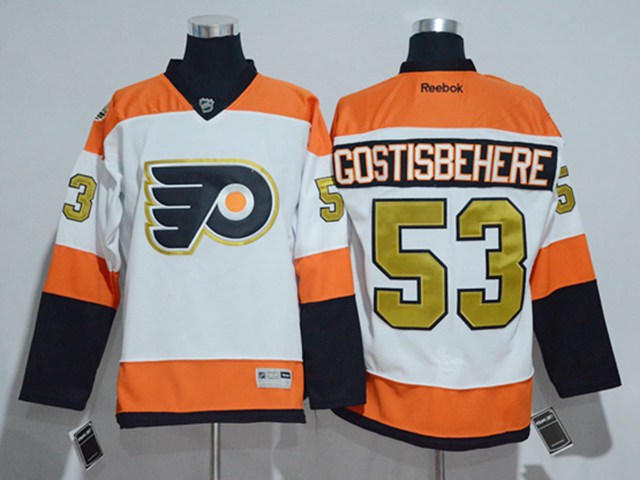 Philadelphia Flyers #53 Shayne Gostisbehere 3rd White Jersey w/50th ...