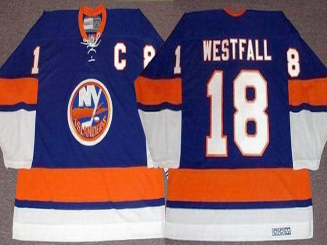 New York Islanders #18 Ed Westfall CCM Vintage Blue Jersey - Click Image to Close