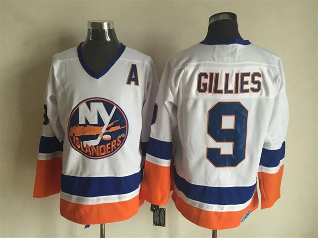 New York Islanders #9 Clark Gillies CCM Vintage White Jersey - Click Image to Close