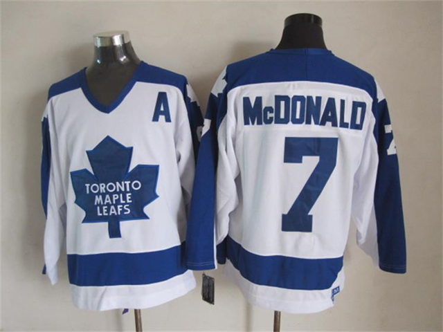 Toronto Maple Leafs #7 Lanny McDonald 1978 CCM Vintage White Jersey - Click Image to Close