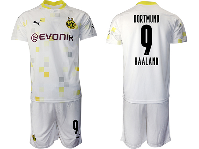 20/21 Borussia Dortmund #9 Erling Braut Haland 3rd White Short Sleeve Soccer Jersey - Click Image to Close