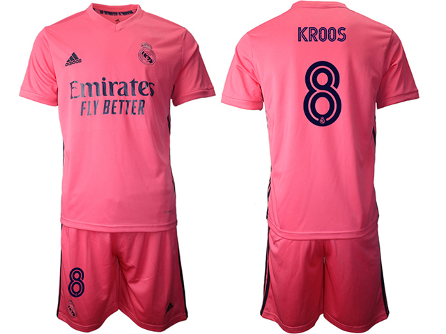 20/21 Club Real Madrid #8 Toni Kroos Away Pink Soccer Jersey|MADRID8A21