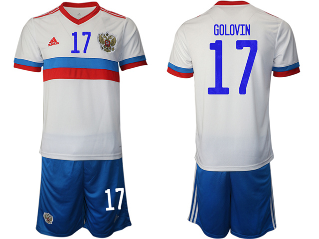 National Russia #17 Golovin Away White 2020/21 Soccor Jersey - Click Image to Close