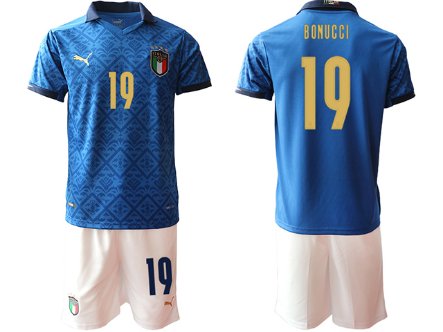 National Italy #19 Bonucci Home Blue 2020/21 Soccer Jersey - Click Image to Close