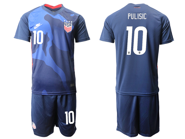 2020 National Team USA #10 Pulisic Away Navy Soccer Jersey|USA10A21
