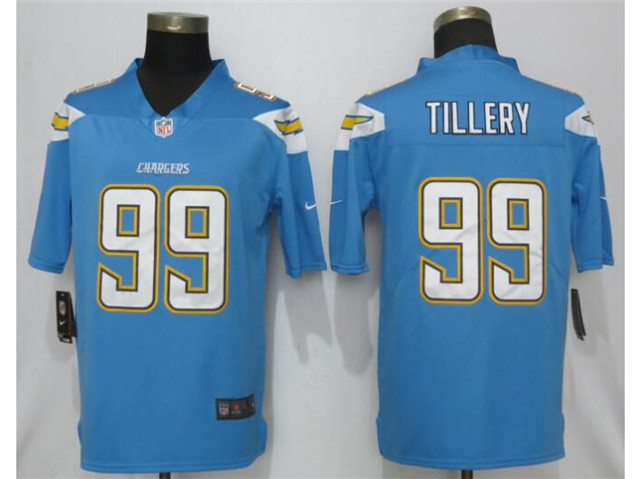 Los Angeles Chargers #99 Jerry Tillery Powder Blue Vapor Limited Jersey - Click Image to Close