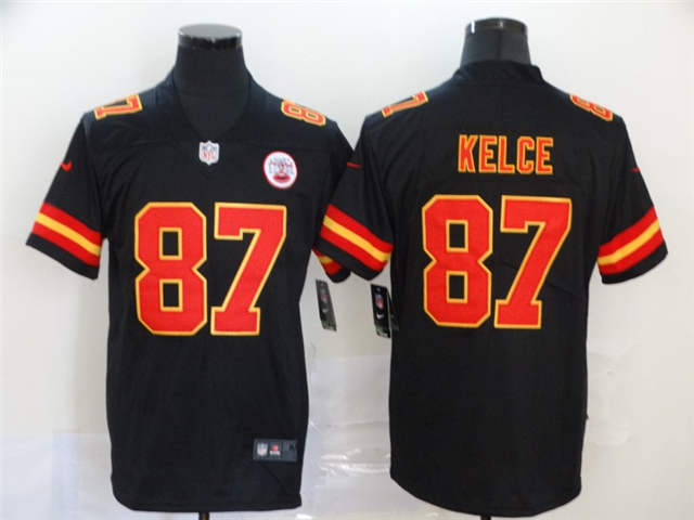 Kansas City Chiefs #87 Travis Kelce Black Vapor Limited Jersey - Click Image to Close